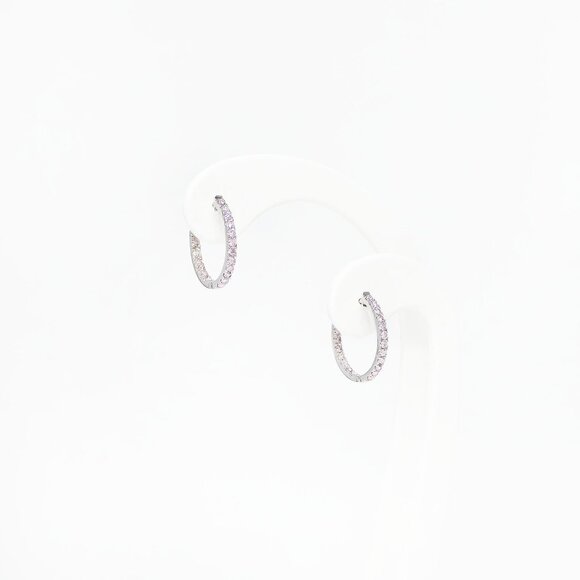 Diamond Round Earrings - Picture 2 of 7